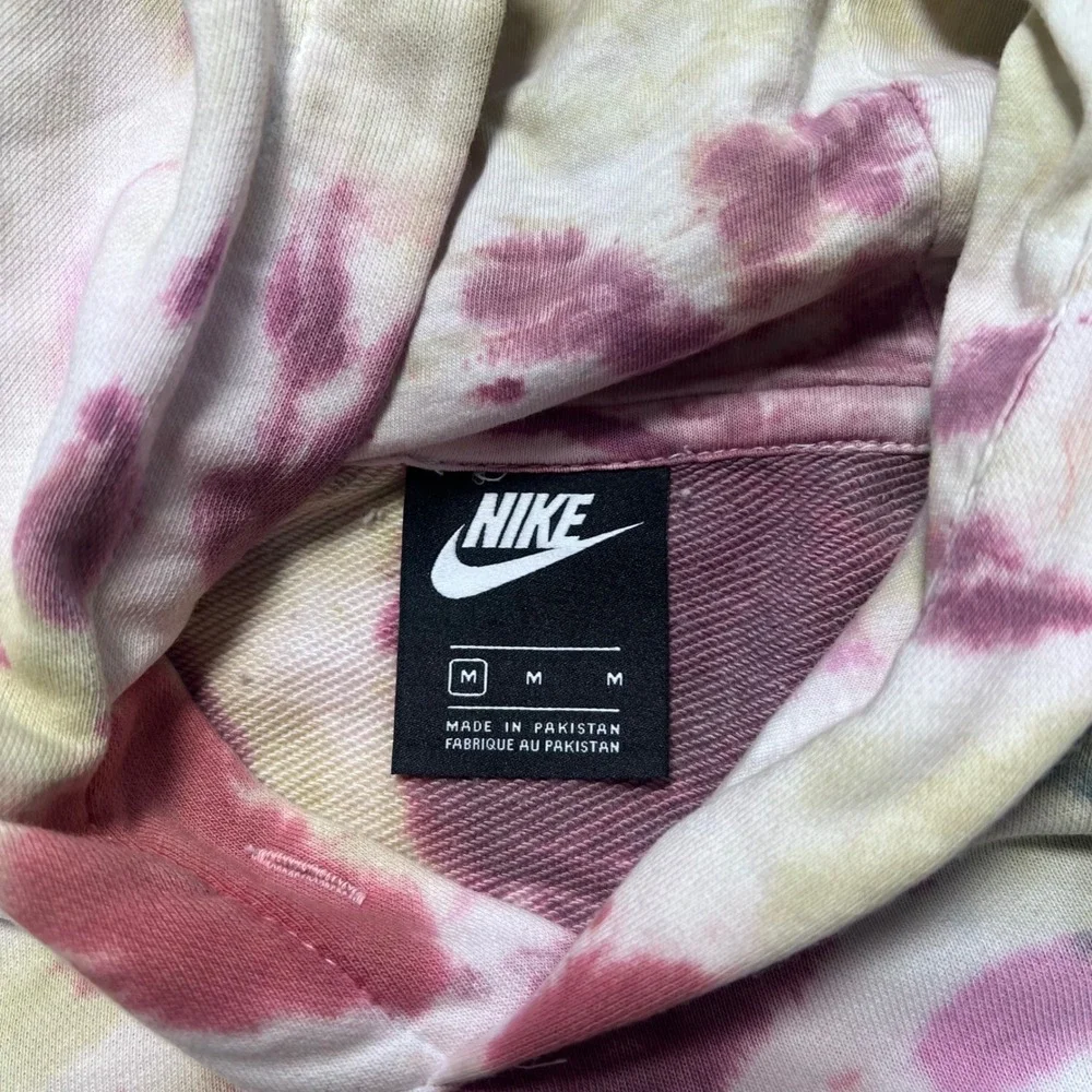Nike Tie Dye Hoodie Sweatshirt Pink Green White Casual Athleisure Women's‎ M